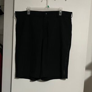 Elegant Black Flat Front Men's Shorts